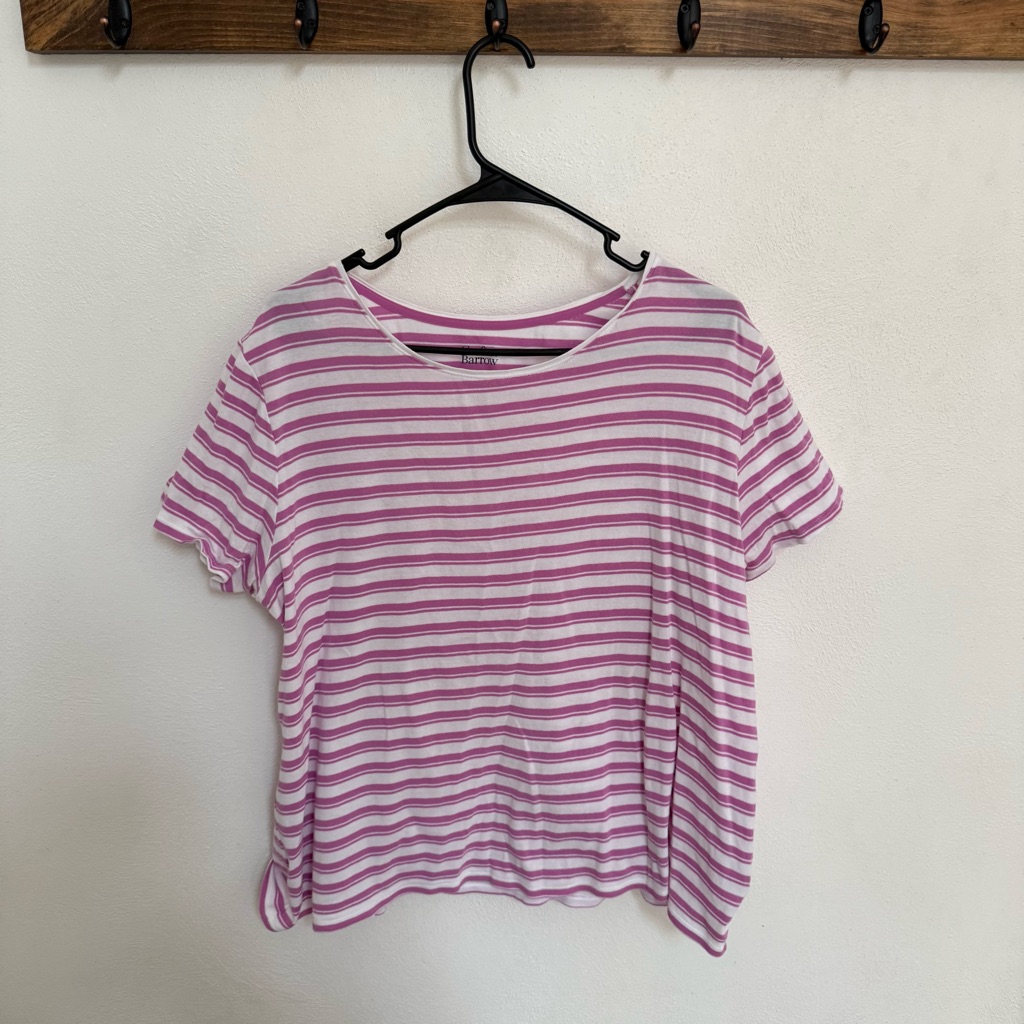 Croft & Barrow Pink And White Striped Tee
